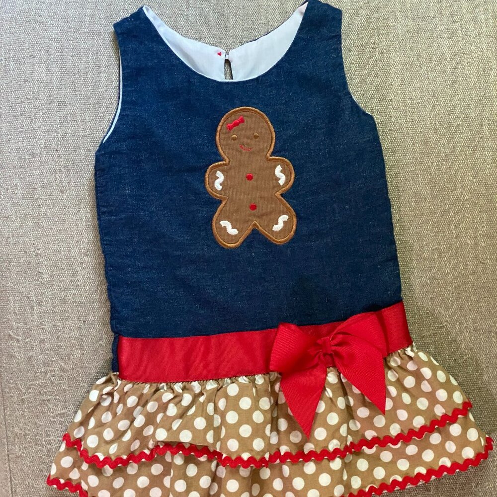 Lolly Wolly Doodle Holiday Gingerbread Dress Size 18 Months